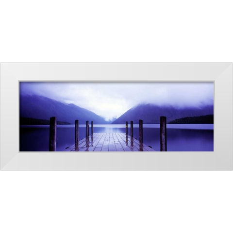 Serene Dock I White Modern Wood Framed Art Print by Stefko, Bob