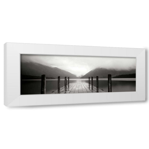 Serene Dock BW I White Modern Wood Framed Art Print by Stefko, Bob