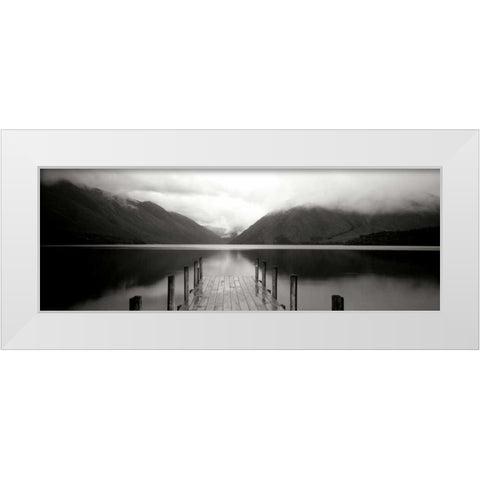 Serene Dock BW II White Modern Wood Framed Art Print by Stefko, Bob