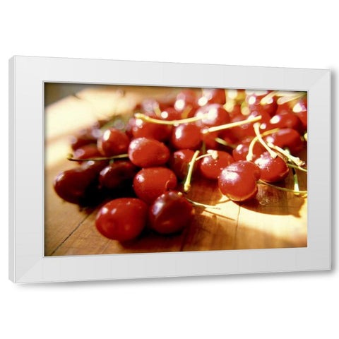 Cherries I White Modern Wood Framed Art Print by Stefko, Bob