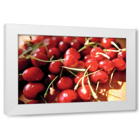 Cherries II White Modern Wood Framed Art Print by Stefko, Bob