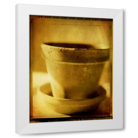 Terracotta Pots I White Modern Wood Framed Art Print by Stefko, Bob