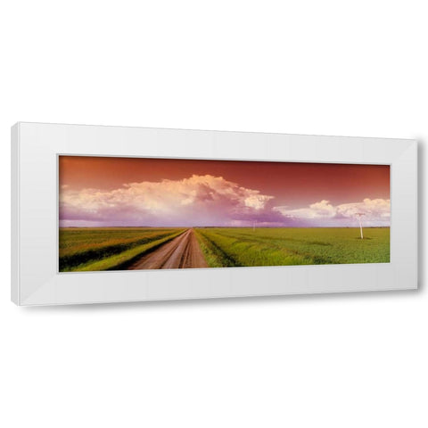 Sunset Road White Modern Wood Framed Art Print by Stefko, Bob