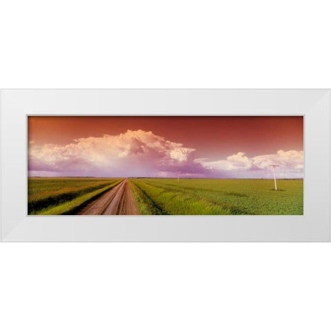 Sunset Road White Modern Wood Framed Art Print by Stefko, Bob