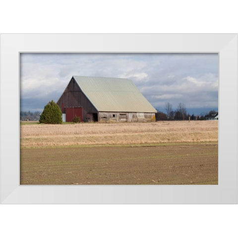 Red Door Barn White Modern Wood Framed Art Print by Styber, Dana