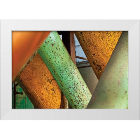 Split Decision White Modern Wood Framed Art Print by Styber, Dana