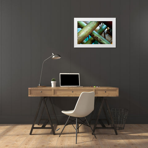 Transport Lines White Modern Wood Framed Art Print by Styber, Dana