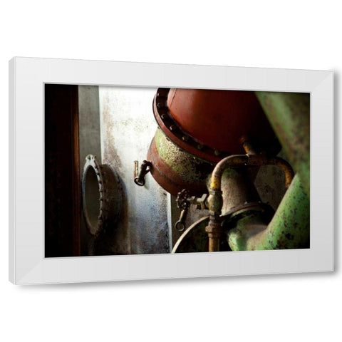 Red Pipe Rules White Modern Wood Framed Art Print by Styber, Dana
