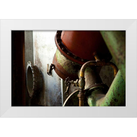 Red Pipe Rules White Modern Wood Framed Art Print by Styber, Dana