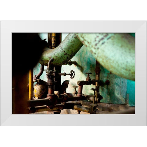 Pipe Junction White Modern Wood Framed Art Print by Styber, Dana