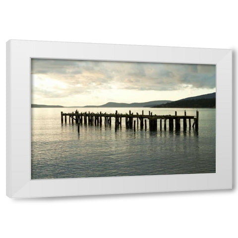 Lonely Dock White Modern Wood Framed Art Print by Styber, Dana