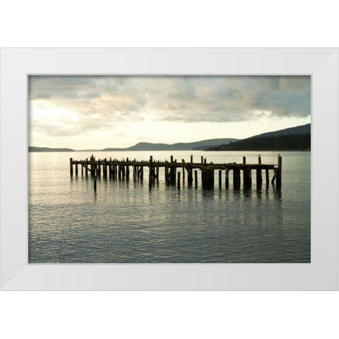 Lonely Dock White Modern Wood Framed Art Print by Styber, Dana
