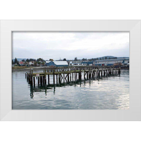 Unsafe Dock White Modern Wood Framed Art Print by Styber, Dana