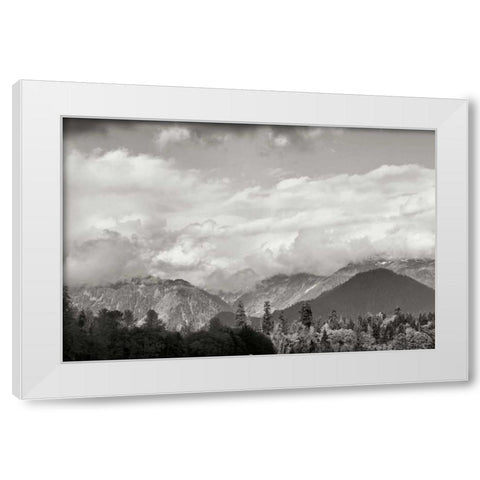 Mount Baker Shrouded White Modern Wood Framed Art Print by Styber, Dana