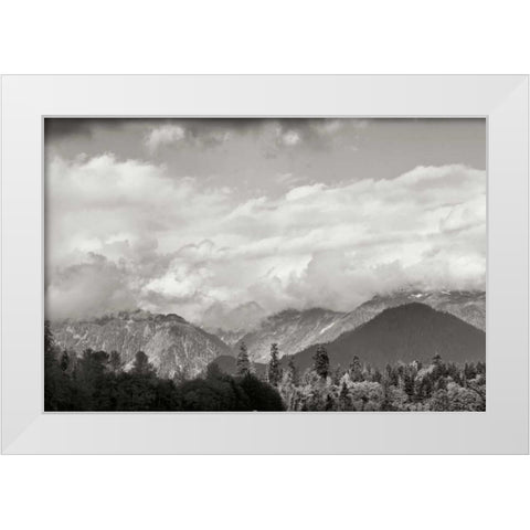 Mount Baker Shrouded White Modern Wood Framed Art Print by Styber, Dana