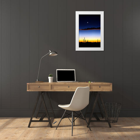 Moonrise White Modern Wood Framed Art Print by Taylor, Douglas
