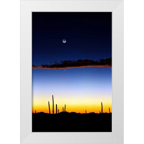 Moonrise White Modern Wood Framed Art Print by Taylor, Douglas