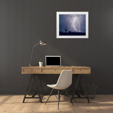 Electric Desert I White Modern Wood Framed Art Print by Taylor, Douglas