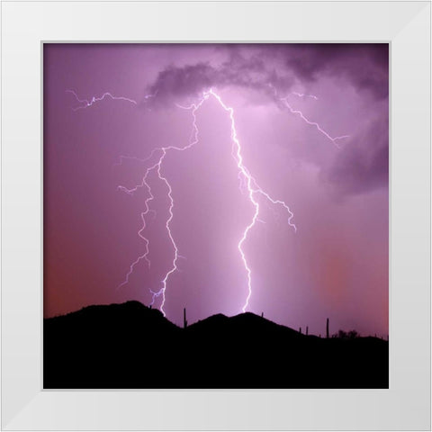 Summer Lightning I White Modern Wood Framed Art Print by Taylor, Douglas