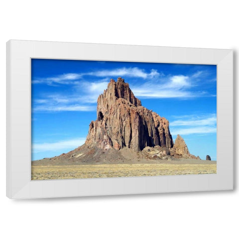 Shiprock White Modern Wood Framed Art Print by Taylor, Douglas