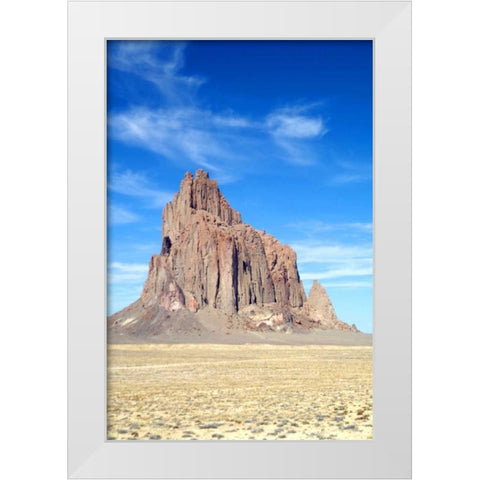Shiprock Portrait White Modern Wood Framed Art Print by Taylor, Douglas