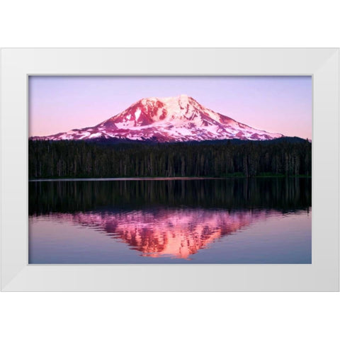 Mt. Adams Sunset White Modern Wood Framed Art Print by Taylor, Douglas