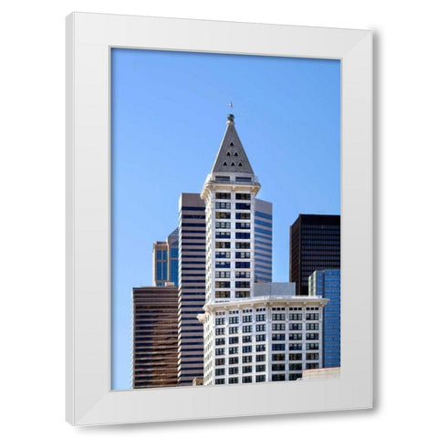 Smith Tower White Modern Wood Framed Art Print by Taylor, Douglas