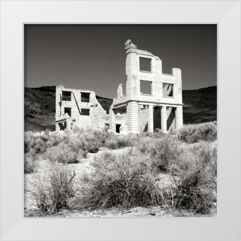 Rhyolite Ruin II BW White Modern Wood Framed Art Print by Taylor, Douglas