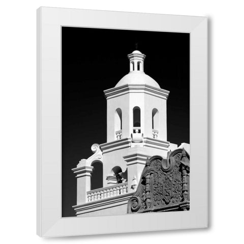 West Bell Tower BW White Modern Wood Framed Art Print by Taylor, Douglas