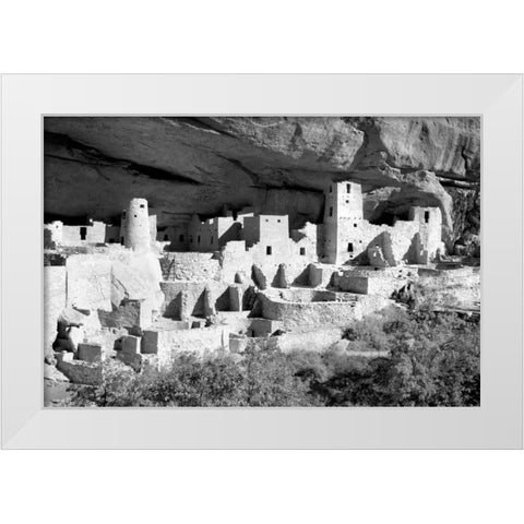 Cliff Palace Pueblo BW White Modern Wood Framed Art Print by Taylor, Douglas