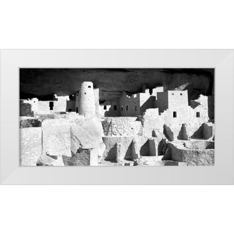 Cliff Palace Ruins BW White Modern Wood Framed Art Print by Taylor, Douglas