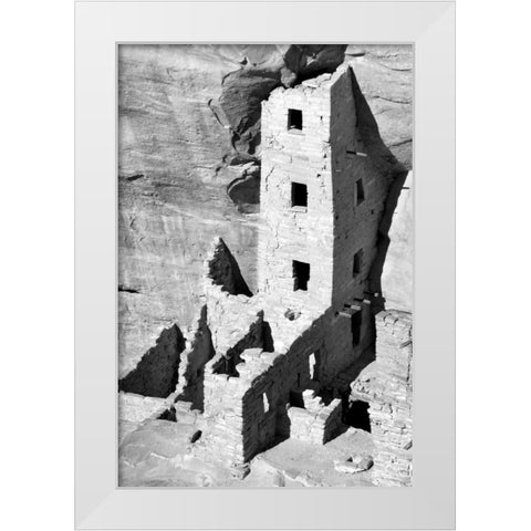 Square Tower House BW White Modern Wood Framed Art Print by Taylor, Douglas