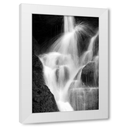 Falling Water IV BW White Modern Wood Framed Art Print by Taylor, Douglas