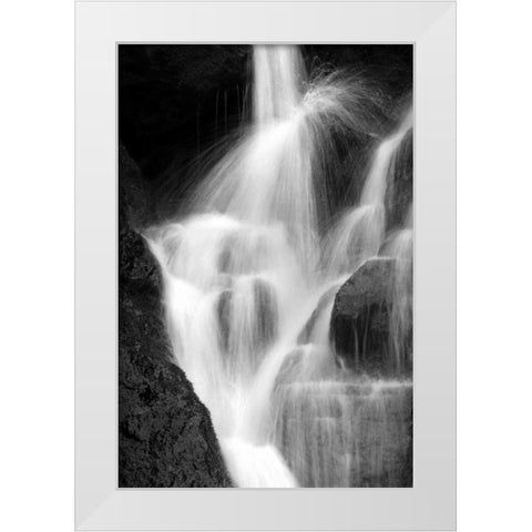 Falling Water IV BW White Modern Wood Framed Art Print by Taylor, Douglas