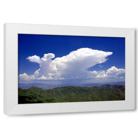 Distant Rain White Modern Wood Framed Art Print by Taylor, Douglas