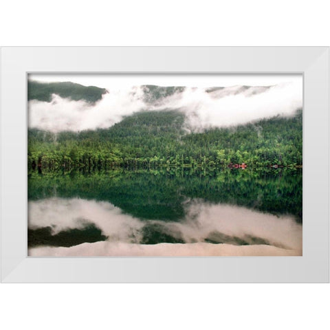 Lake Crescent Clouds White Modern Wood Framed Art Print by Taylor, Douglas