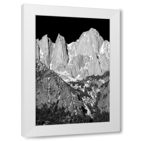 Morning on Mt. Whitney II BW White Modern Wood Framed Art Print by Taylor, Douglas