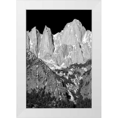 Morning on Mt. Whitney II BW White Modern Wood Framed Art Print by Taylor, Douglas