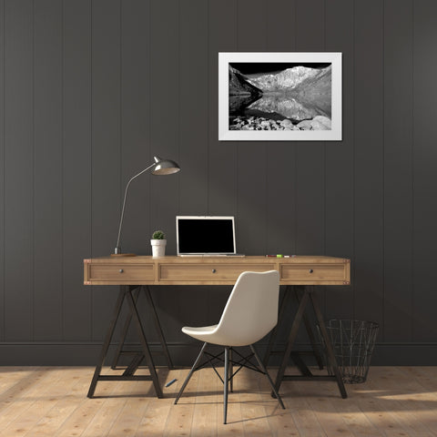 Laurel Mountain Reflections BW White Modern Wood Framed Art Print by Taylor, Douglas