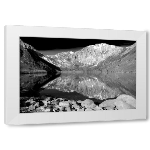 Laurel Mountain Reflections BW White Modern Wood Framed Art Print by Taylor, Douglas