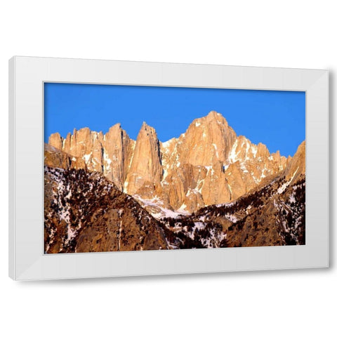 Mt. Whitney Morning Light White Modern Wood Framed Art Print by Taylor, Douglas