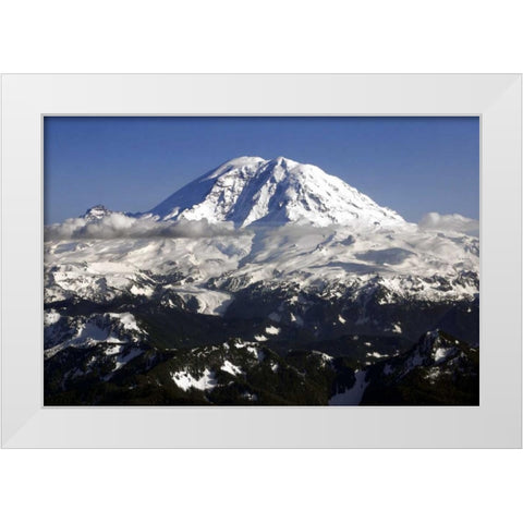 Mt. Rainier North Face White Modern Wood Framed Art Print by Taylor, Douglas