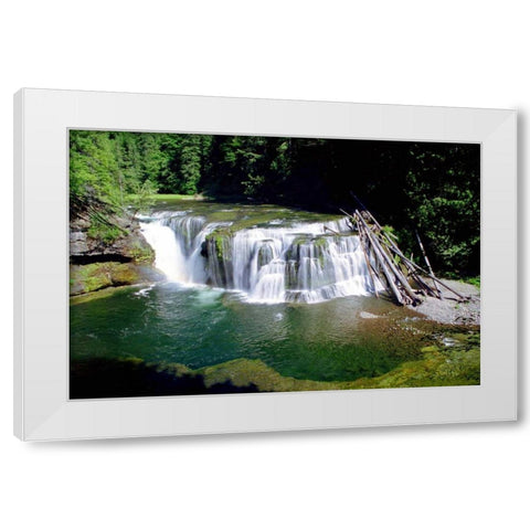 Lewis River Lower Falls White Modern Wood Framed Art Print by Taylor, Douglas