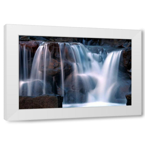 Waterfall at Dusk White Modern Wood Framed Art Print by Taylor, Douglas