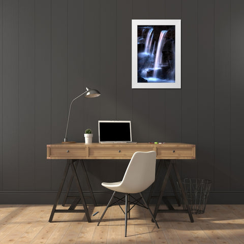 Twilight Waterfall I White Modern Wood Framed Art Print by Taylor, Douglas