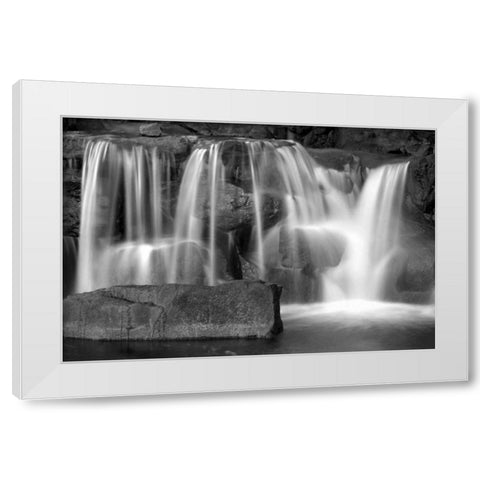 Sunset Waterfall I BW White Modern Wood Framed Art Print by Taylor, Douglas