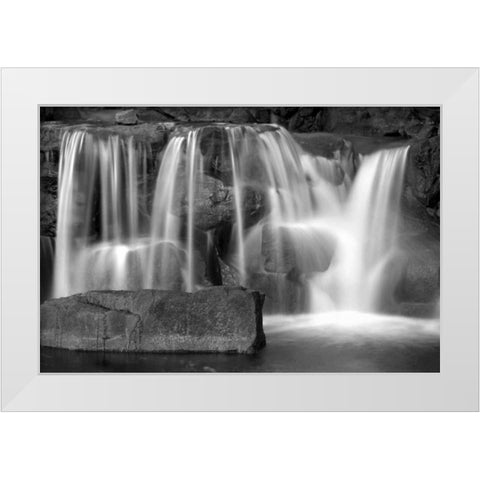 Sunset Waterfall I BW White Modern Wood Framed Art Print by Taylor, Douglas