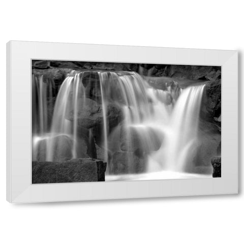 Sunset Waterfall II BW White Modern Wood Framed Art Print by Taylor, Douglas