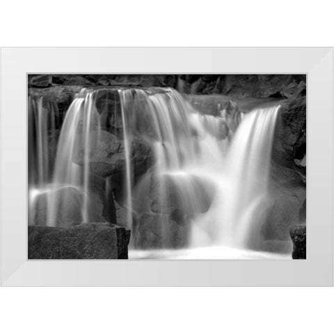 Sunset Waterfall II BW White Modern Wood Framed Art Print by Taylor, Douglas