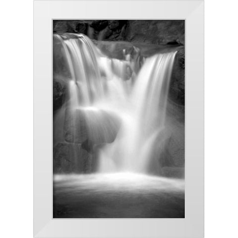 Twilight Waterfall II BW White Modern Wood Framed Art Print by Taylor, Douglas